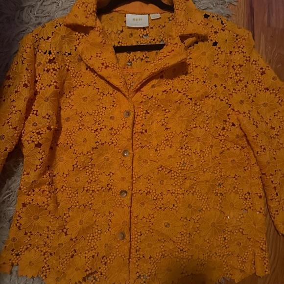 MAEVE LACE HALF-SLEEVE BUTTONDOWN SHIRT - Picture 6 of 6